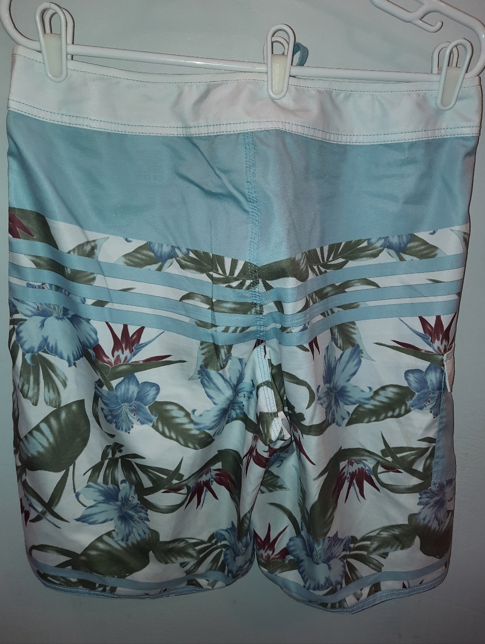 Honolua Aqua Floral Board Shorts with Tropical Print Size 34 EUC - Picture 3 of 5